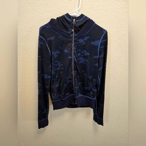 LULULEMON Women’s Namaskar Zip Hoodie Jacket,  Camo Oil Slick Blue, Size 8